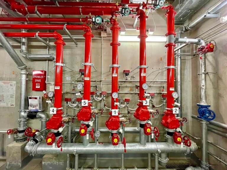Rede de sprinklers de extinção automática por água